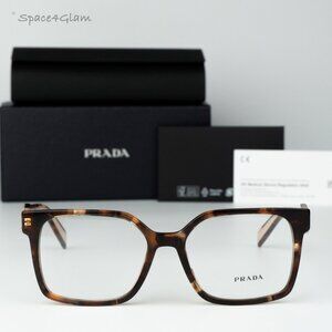 Prada Men Eyeglasses Havana Caramel Demo Square PRB03V 07R1O1 NEW AUTHENTIC